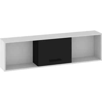 police Závěsná skříňka PRUDHOE 1D, bílá/černý lesk, 5 let záruka + vyzvednutí ZDARMA