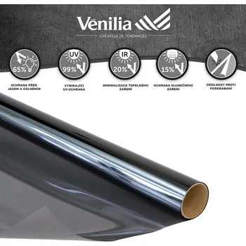 Tapeta Samolepící protisluneční fólie 90 cm x 2 m, adhezivní stříbrná zrcadlová