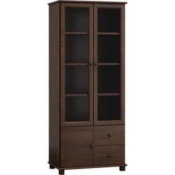 police Vitrína SAPITWA 12, masiv borovice, moření: ořech + vyzvednutí ZDARMA