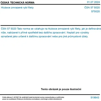 ČSN 57 5020 - Hluboce zmrazené rybí filety - Tisk