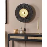 Nástěnná lampa černá papír s texturou stínítka japandi přírodní styl doplňkové světlo Beliani