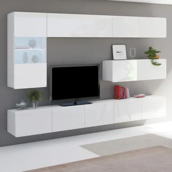 Obývací stěna Obývací stěna CALABRINI b | 250 cm | 6 dílů C | bílá lesk