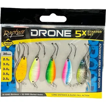 Umělá nástraha Rapture set plandavek AREA SPOON DRONE 5x Starter SET 2 30mm 2,5-3,5g