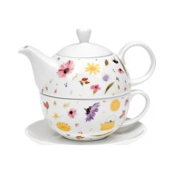 Konvice na čaj Konvička Česká louka – tea for one s podšálkem, OXALIS