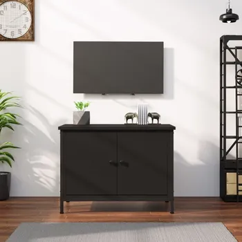 Obývací pokoj vidaXL TV skříňka s dvířky 60x35x45 cm kompozitní dřevo [826295] Barva: Černá