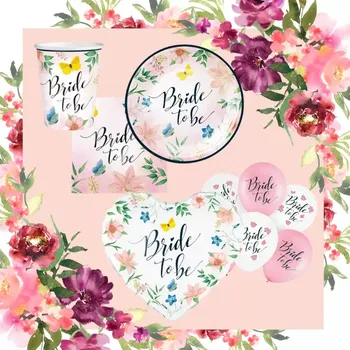 Svatební dekorace Dekorační sada Bride to be s květy
