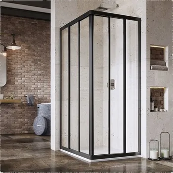 Sprchový kout Ravak ASRV3 75 198, černá+transparent