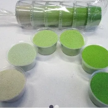 kreativní sada Sada barevných písků 6 barev - č.6 - zelená