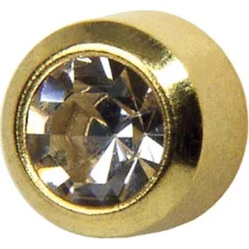 Piercing Náušnice pro piercing sada STUDEX Bílá R204Y - zlatá barva