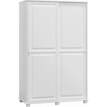 Šatní skříň Kombinovaná skříň 2D BHAGIRA 8, šíře 120 cm, masiv borovice, moření: bílé + vyzvednutí ZDARMA