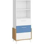 Regál LEPON 65S, dub artisan/bílá/modrá, 5 let záruka + vyzvednutí ZDARMA