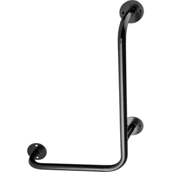 Madlo do koupelny wela LOMENÉ MADLO SPRCHOVÉ LEVÉ ČERNÉ PREMIUM šířka x výška: 40 x 40 cm, Průměr: 30 mm