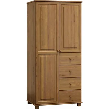 Šatní skříň Skříň kombinovaná 2D BHAGIRA 3, šíře 80 cm, masiv borovice, moření: dub + vyzvednutí ZDARMA