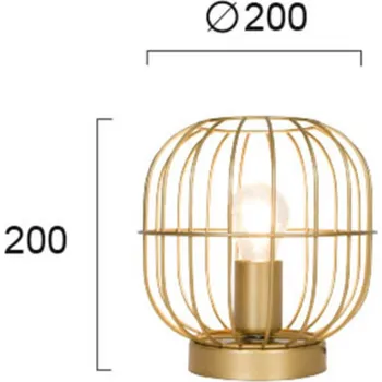 Lampička Viokef Stolní lampa Zenith ve tvaru klece, zlaté zlatý 1 x 60 W - Doprava zdarma