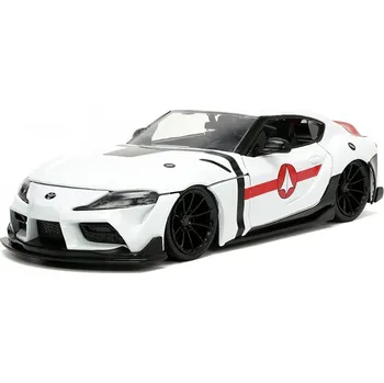 autíčko Toyota Supra 2020 + Figurka Rick Hunter Robotech 1:24 - Jada Toys Toyota Supra 2020 + Rick Hunter - Robotech - kovový model auta