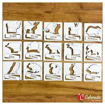 Předškolní výuka Układanka tematyczna - zwierzęta leśne