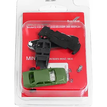 autíčko Mercedes-Benz 190 E zelená Minikit 1:87 - Herpa stavebnice Mercedes 190E- stavebnice KIT