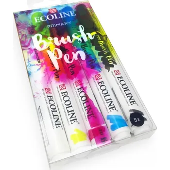 Royal Talens Royal Talens, 11509900, Ecoline brushpen set, sada štětečkových akvarelových popisovačů, primary, 5 ks