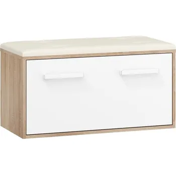 Botník Botník DORINDA, béžová ekokůže, dub sonoma/bílá, 5 let záruka + PROVĚŘENO zákazníky + vyzvednutí ZDARMA