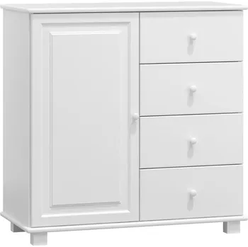 Komoda Komoda NEFTYS 48, hloubka 42 cm, masiv borovice, moření: bílé + vyzvednutí ZDARMA