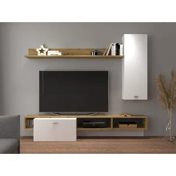 Obývací stěna Obývací stěna REIMA, dub artisan/bílá, 5 let záruka + vyzvednutí ZDARMA