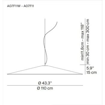 Luceplan Koinè LED závěsný filc 927 Ø110cm šedý - baldachýn - Ø 21 cm, výška 5 cm šedá 1 x 26 W LED - Doprava zdarma