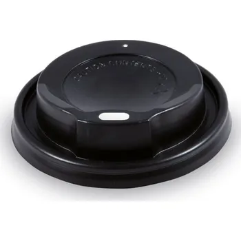 Jednorázové nádobí Víčko otvor na pohárek papírový 8oz, černé UNI 5.9055-1 (5.9067) bal. 1000 ks