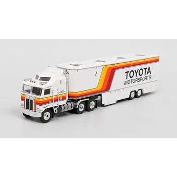 autíčko Kenworth K 100 Aerodyne "Toyota Motorsports" 1:87 Tahač Kenworth K-100 Aerodyne s přívěsem pro závodní auta Toyota Motorsports 1:87 - sběratelský model