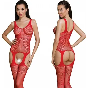 Passion ECO BS010 red - Bodystocking Barva: Červená, Velikost: S/L