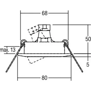Lampička BRUMBERG Drawer podhledové bodové svítidlo otočné nerezová ocel 1 x 50 W