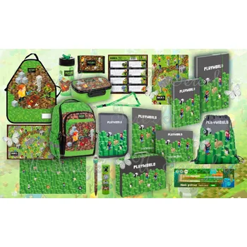Školní batoh Minecraft Zvýhodněná školní sada 20ks set batoh BACKUP GAME LEVEL MInecraft/ Playworld PLSZDF35/020/01