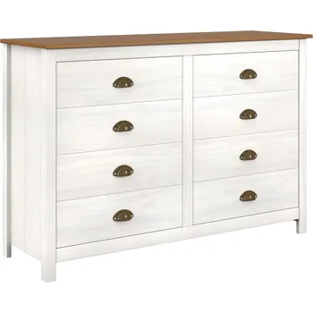 Komoda Komoda FEMI 8S, bílá/hnědá + vyzvednutí ZDARMA