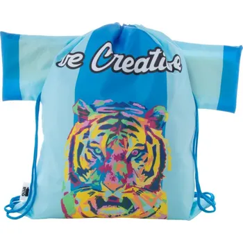 Sportovní vak Reklamní CreaDraw T RPET vak na stažení šňůrkou na zakázku, modrá