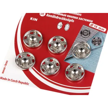 Knoflík Kovové patentky Ø16 mm nikl (Kovové patentky nikl)