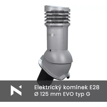 Elektrický větrací komínek E28 Perfekta EVO Typ G Ø125 s izolací RAL 7016