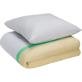 Povlečení Hübsch, Povlečení Block s povlakem na polštář 60 x 63 cm 140 x 200 cm béžové - Formadore