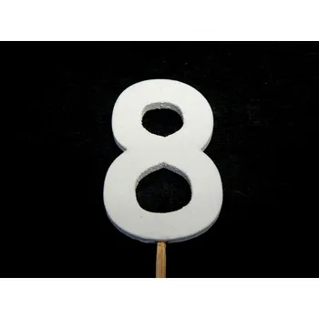 Dortová svíčka Zápich dřevěný, ČÍSLO 8, 1ks
