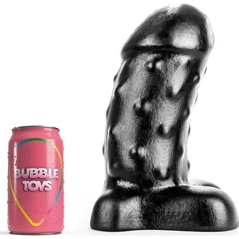 Dildo Bubble Toys Mousse XL, černé anální dildo 26 x 9,8–11 cm
