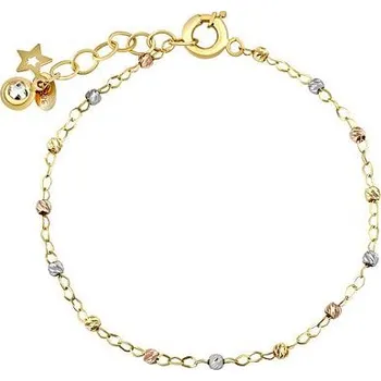 Náramek Zlatý náramek dámský ze žlutého zlata Drue s broušenými barevnými korálky - 2,5 mm LFG0534BGY