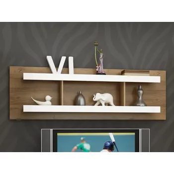 Obývací stěna Police GOUDINI 180 cm, dub burgundský/bílý lesk, 5 let záruka + vyzvednutí ZDARMA