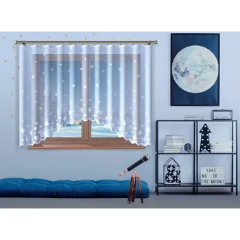 Záclona Forbyt Hotová záclona, Stars , bílá Záclony a závěsy: 320 x 160 cm