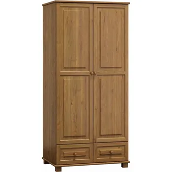 Šatní skříň Skříň kombinovaná 2D BHAGIRA 5, šíře 80 cm, masiv borovice, moření: dub + vyzvednutí ZDARMA