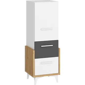 Šatní skříň Skříňka LEPON 45N, dub artisan/bílá/grafit, 5 let záruka + vyzvednutí ZDARMA