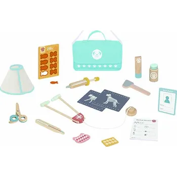 Výuková hračka Mamido Dřevěná veterinární sada v kufříku – Malý veterinář