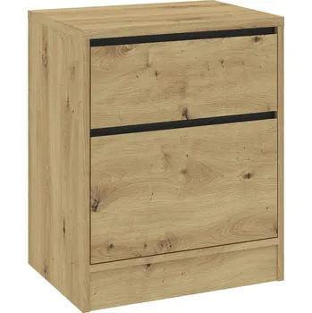 Noční stolek Noční stolek se zásuvkami BURELA dub artisan/antracit