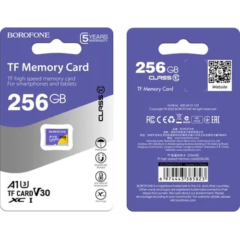 Paměťová karta Paměťová karta Borofone 256GB SDXC U3 Class 10