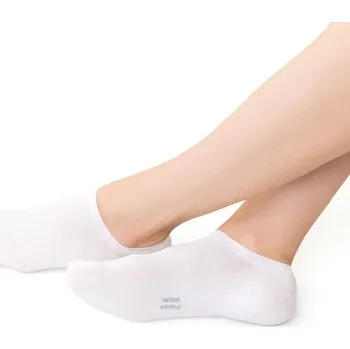 Dámská móda Bílé dámské kotníkové bambusové ponožky Art.077 WA001, WHITE Velikost: 35/37