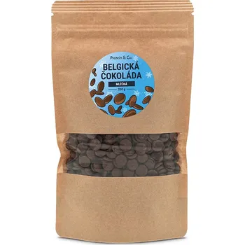 Čokoláda Protein & Co. Mléčná belgická čokoláda pecky, 200 g