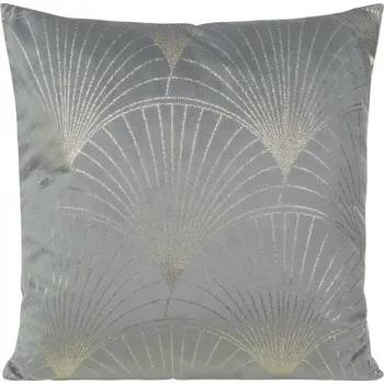 Povlak na dekorativní polštářek Velurový povlak na polštář šedý s tiskem 45x45 cm