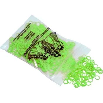 Gumičky LAINEE latex bands "MEDIUM weight" na Top knot 0,80cm Barva: fosforově zelená, Obsah: 100ks